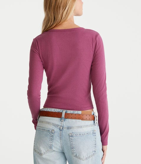 Peanuts® | Aéropostale Long Sleeve Woodstock 1950 Baby Tee Peanuts® | Aéropostale Long Sleeve Woodstock 1950 Baby Tee