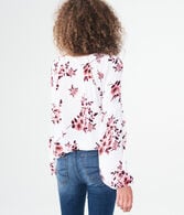 Long Sleeve Floral Pleated Top