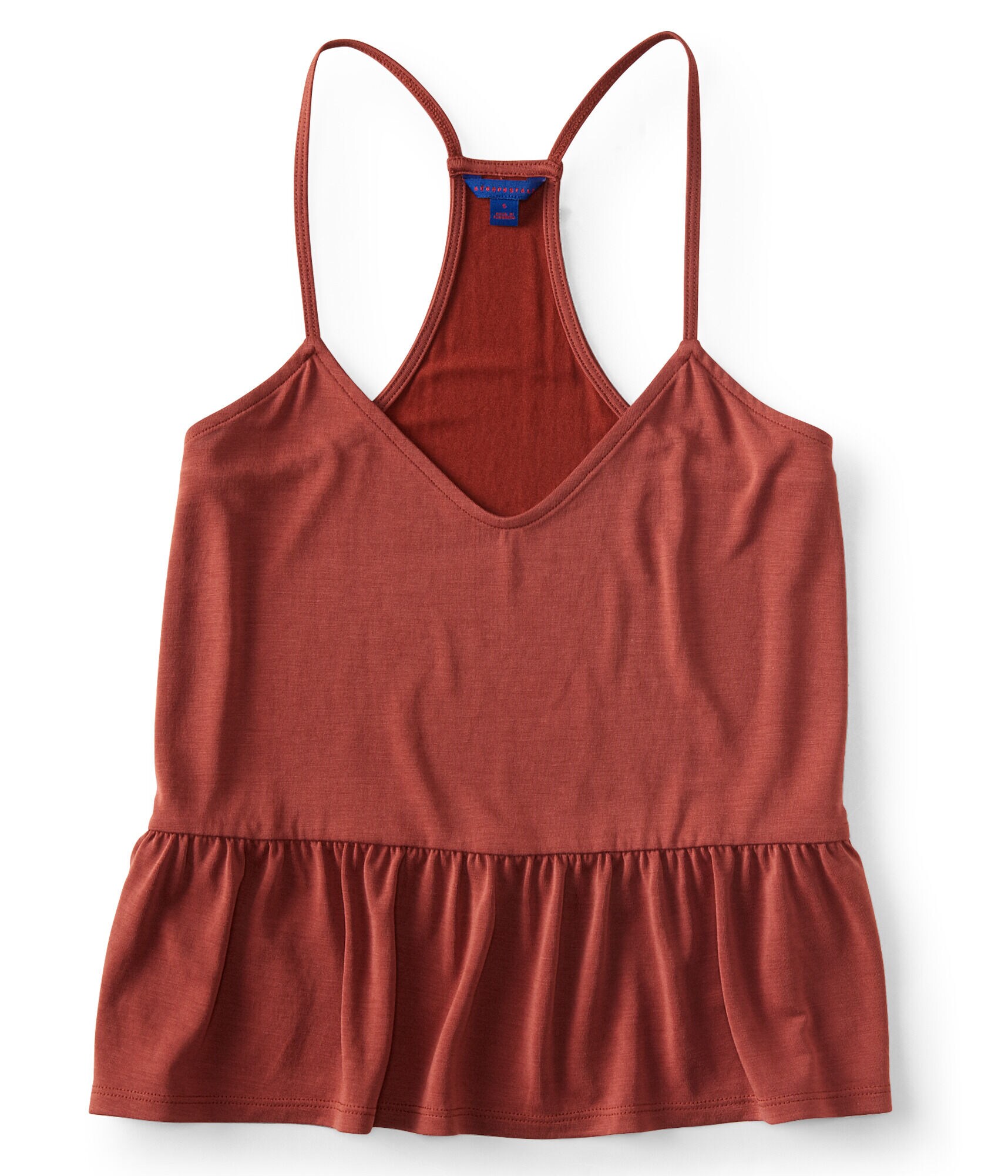 Solid Peplum V-Neck Tank