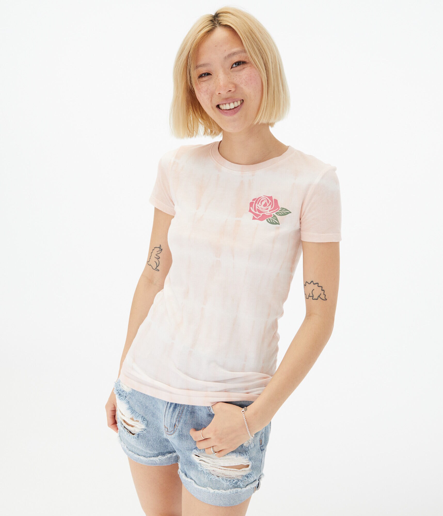 Rose Tie-Dye Graphic Tee