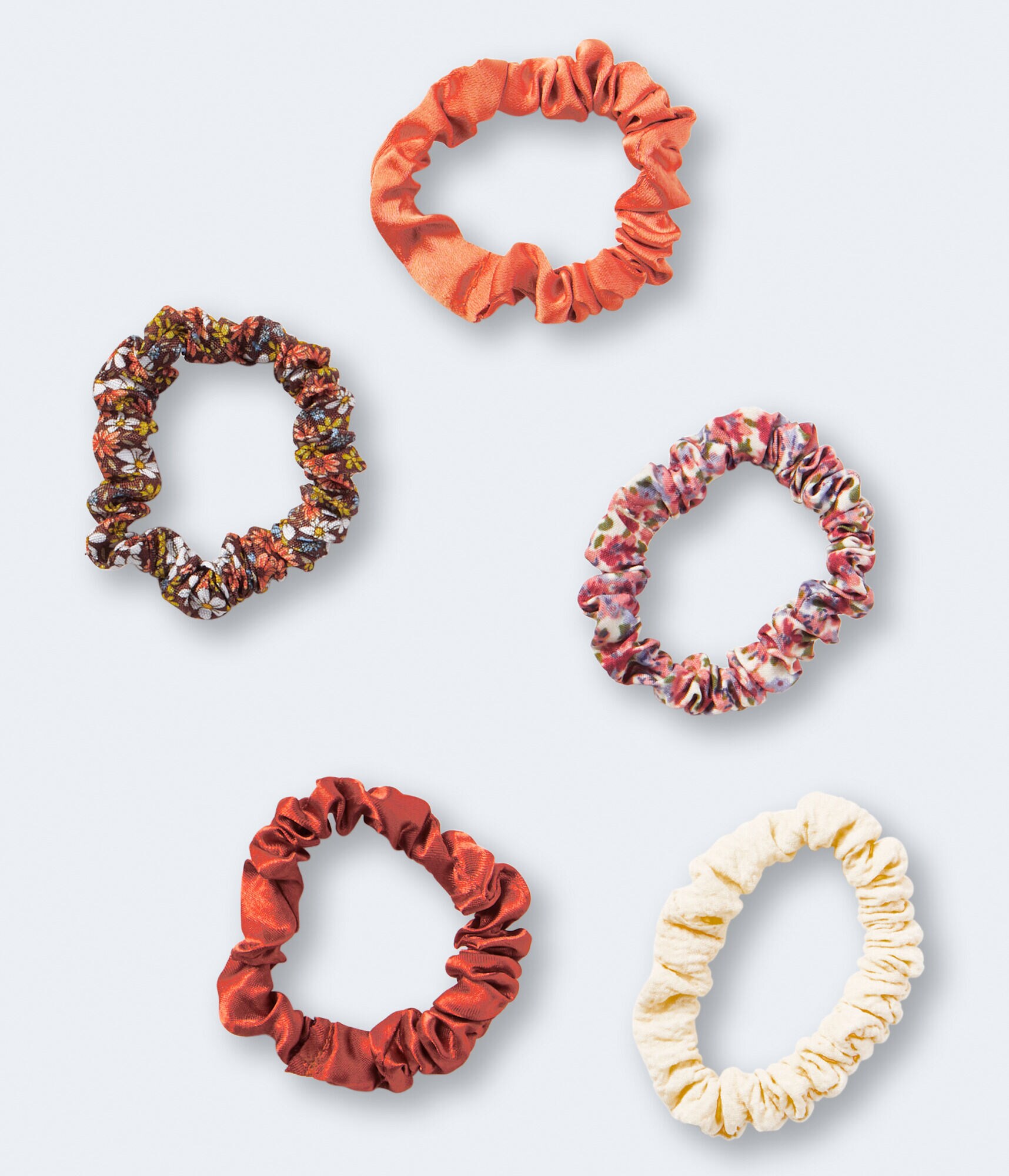 Autumnal Thin Scrunchie 5-Pack