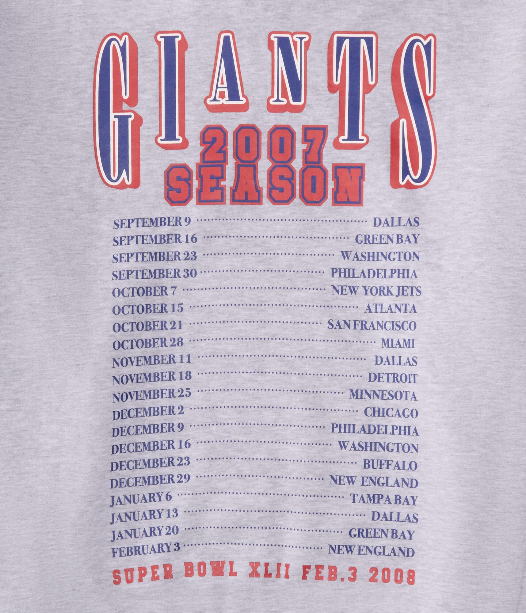 New York Giants 2007 Season Pullover Hoodie
