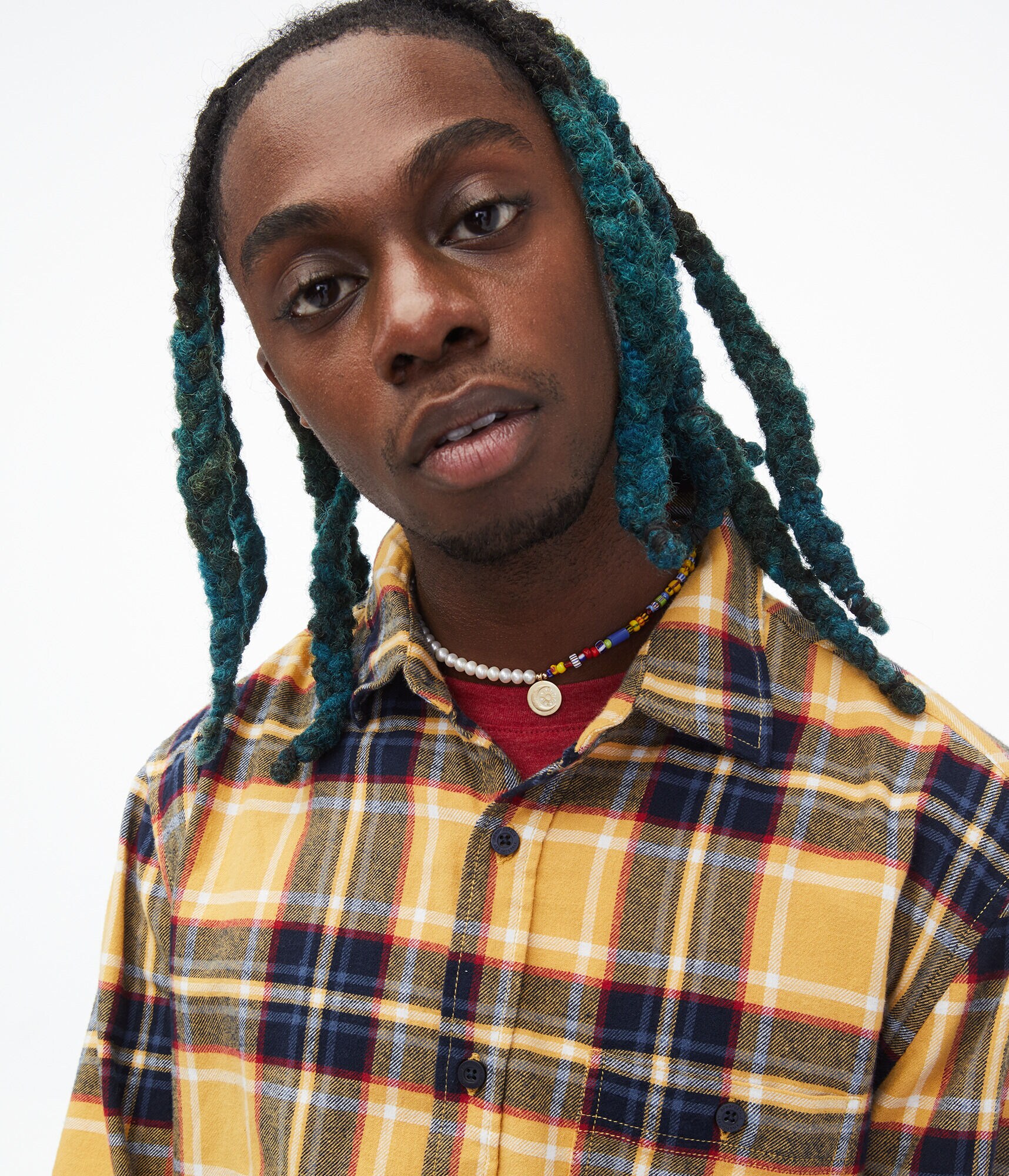 Long Sleeve Plaid Button-Down Shirt