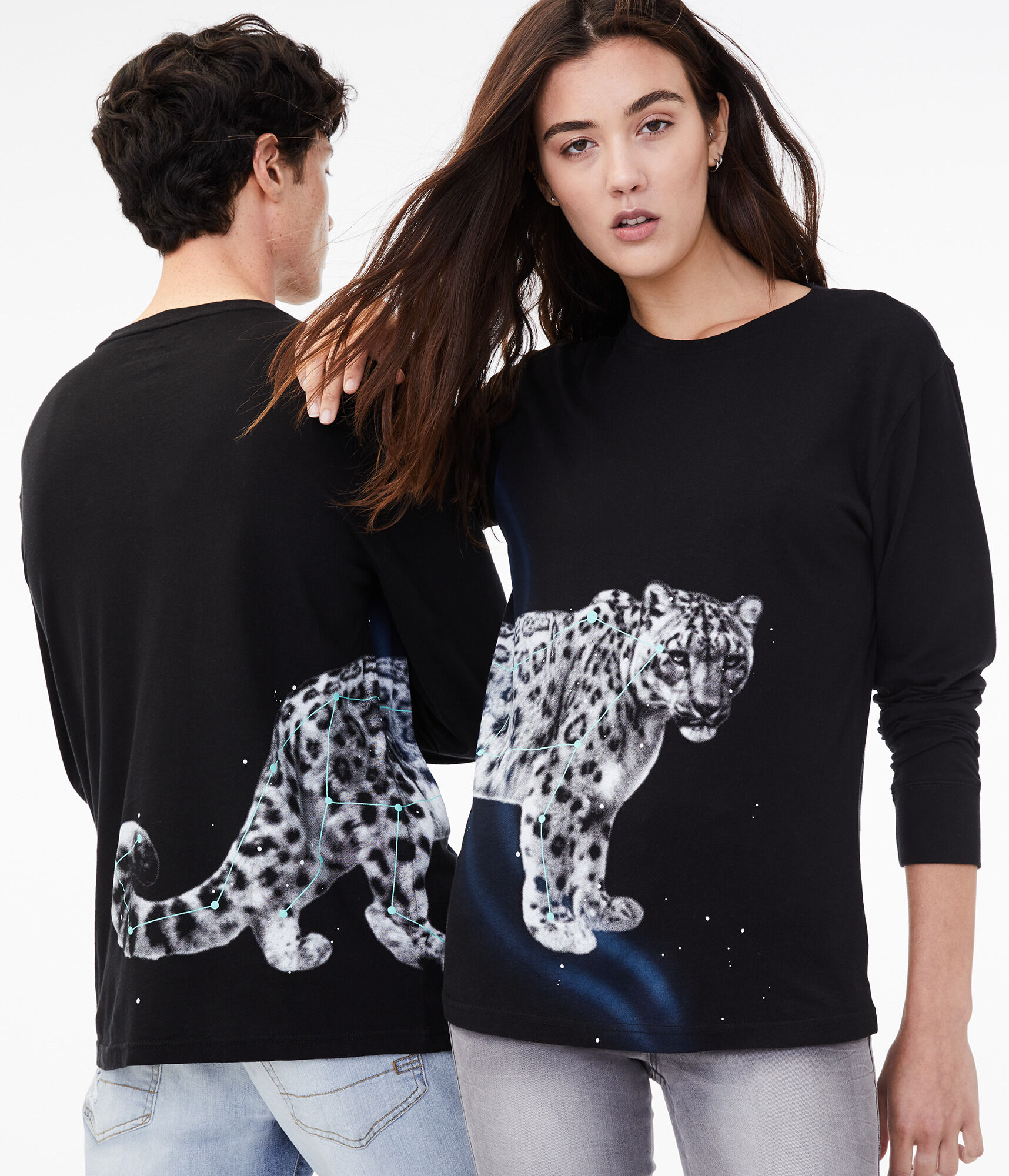 Long Sleeve Jaguar Spirit Animal Graphic Tee