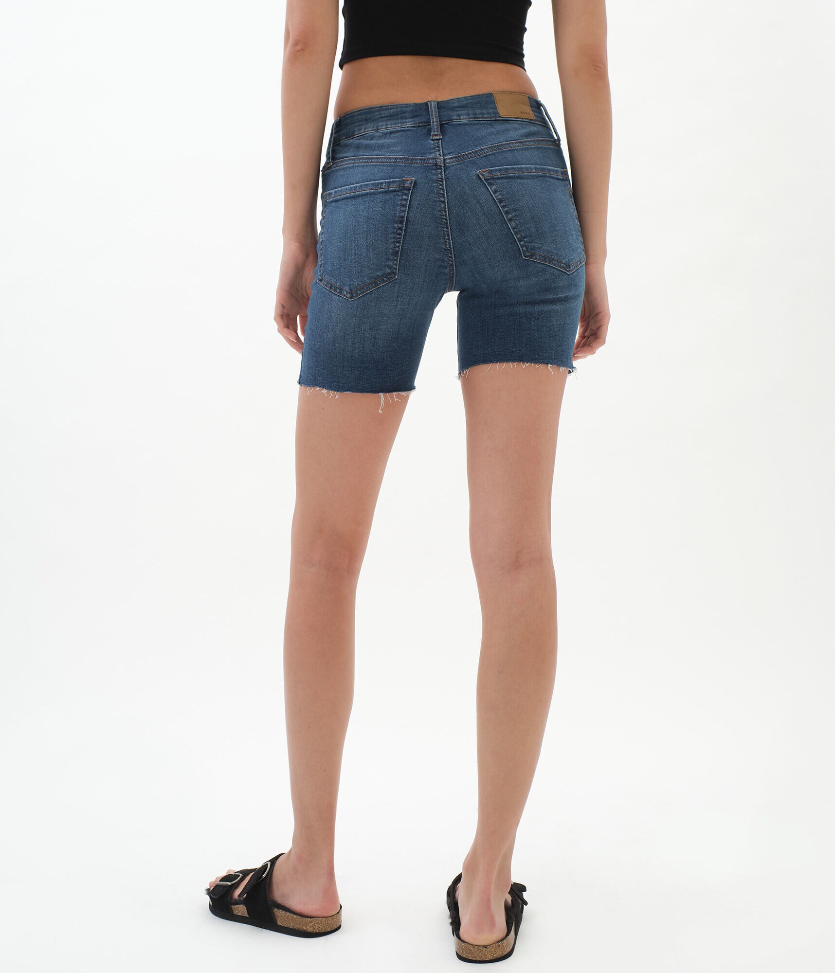 Premium Seriously Stretchy Mid-Rise Denim Bermuda Shorts