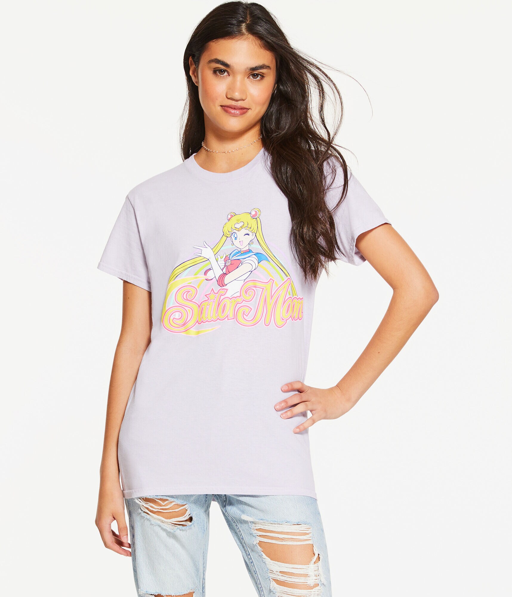 Sailor Moon Rainbow Boyfriend Graphic Tee
