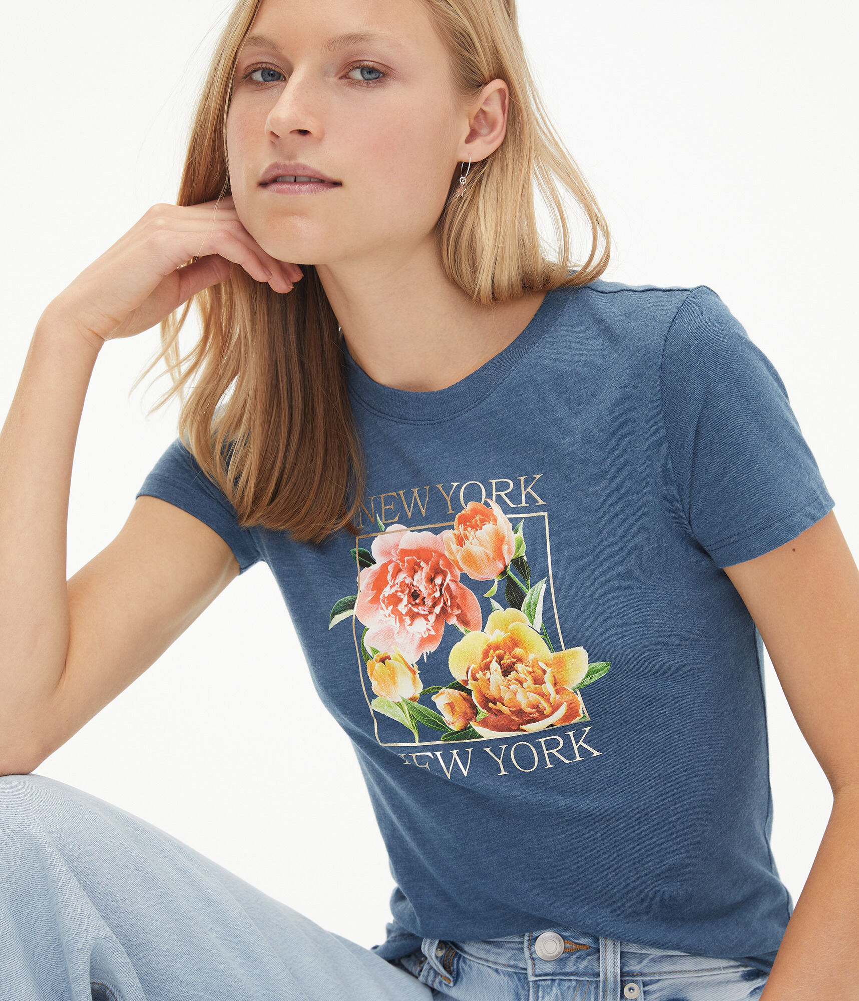 New York Floral Foil Graphic Tee