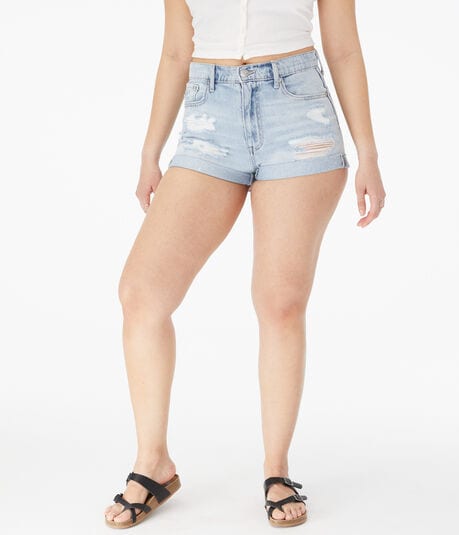 Real Denim High-Waisted Mom Shorts