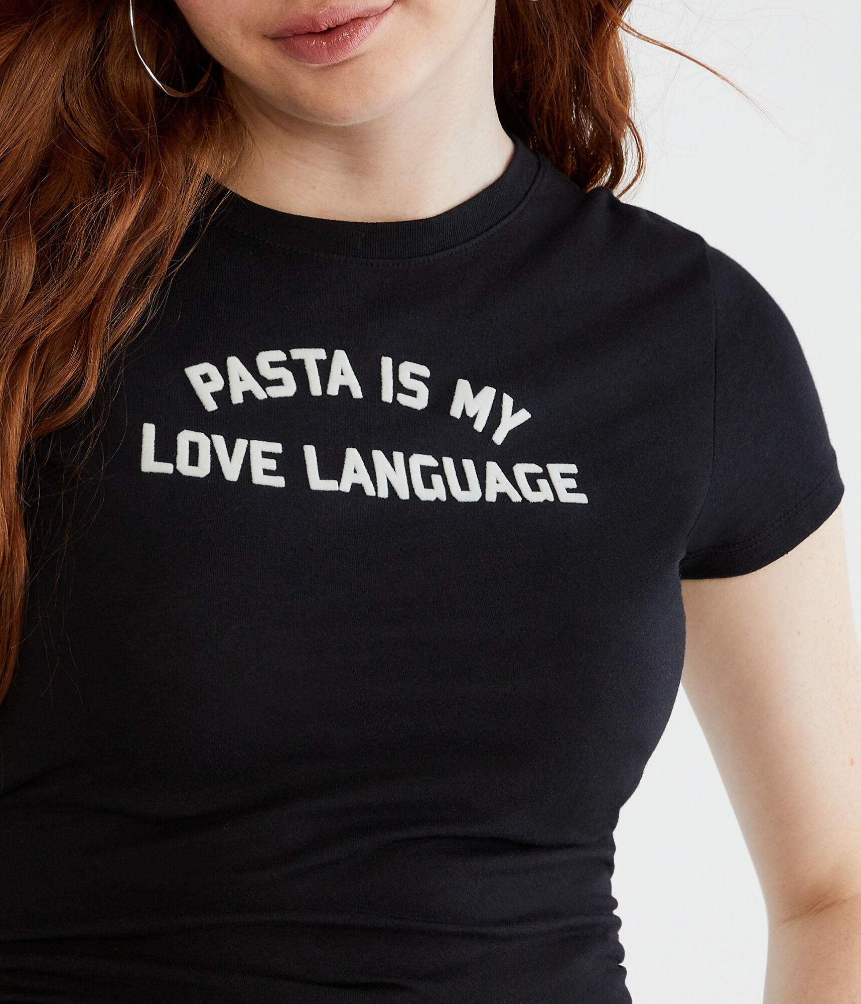 Pasta Is My Love Language Flocked Graphic Tee