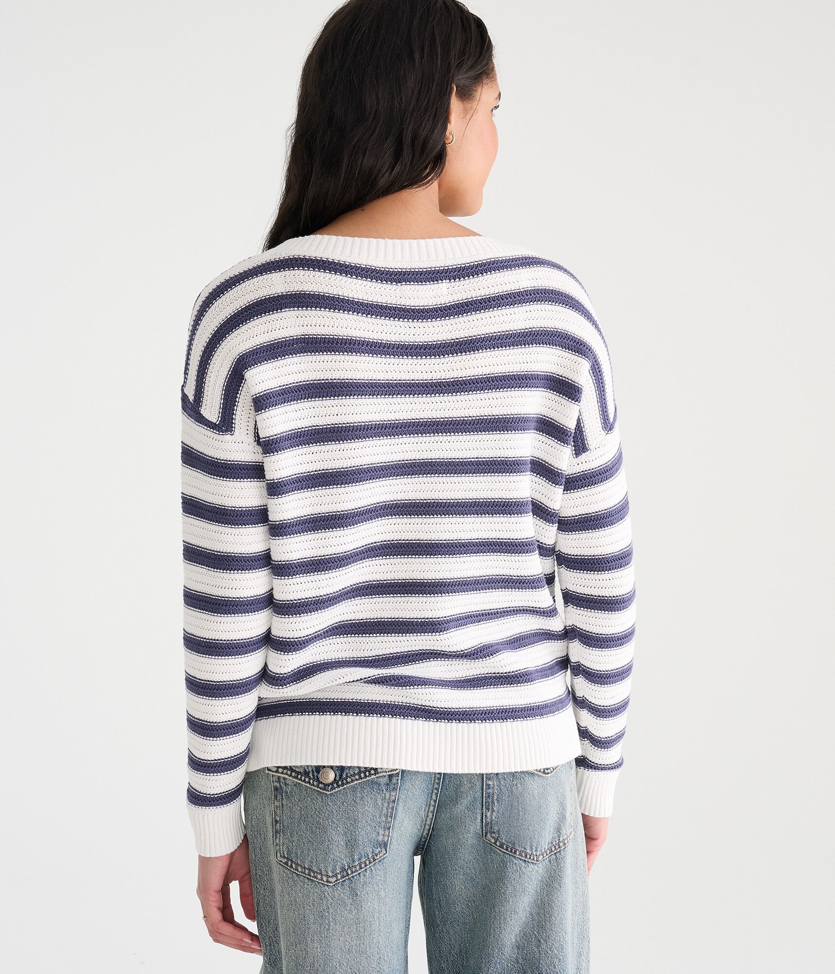 Striped Slouchy Crew Sweater