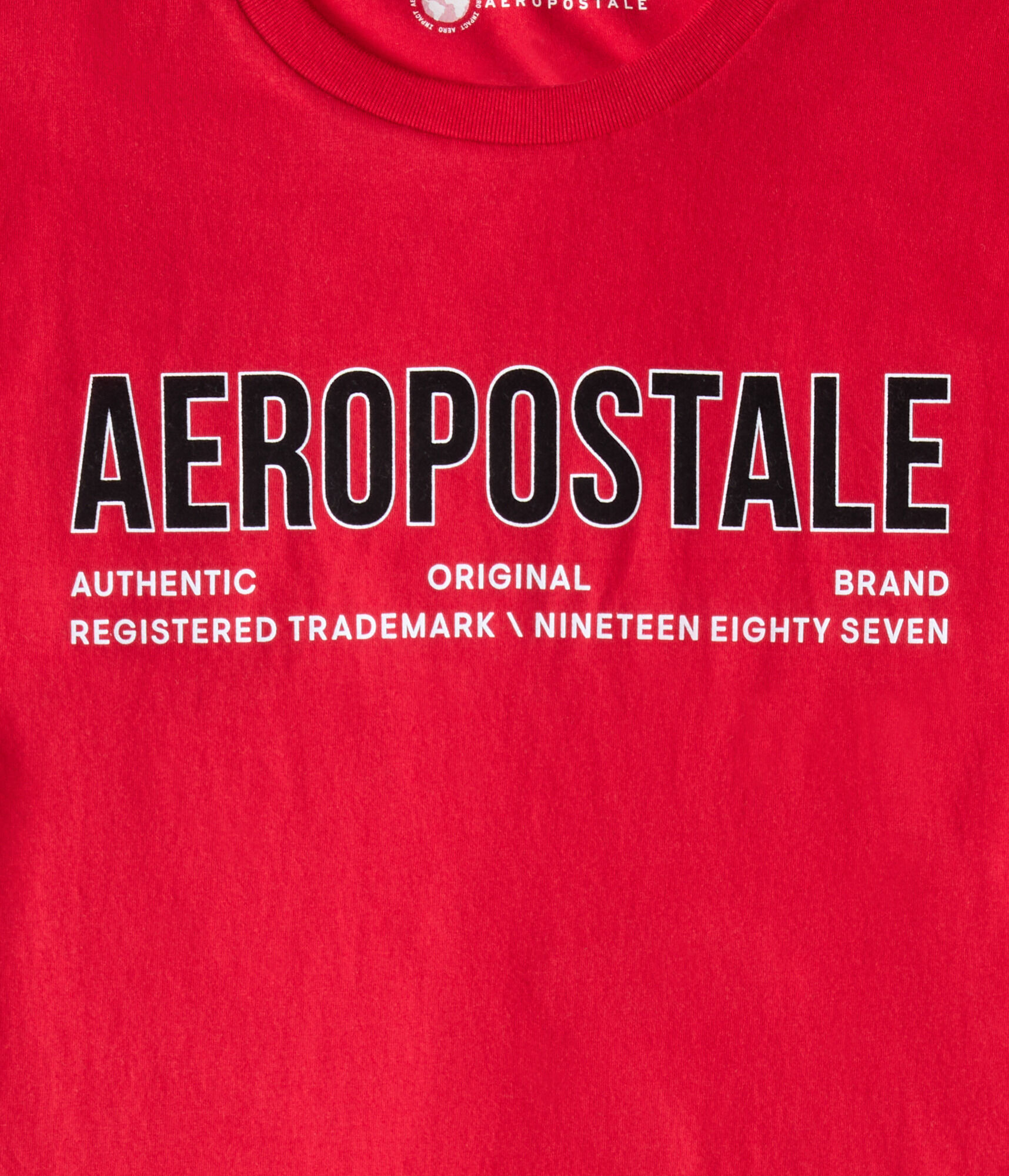 Aeropostale Authentic Logo Flocked Graphic Tee