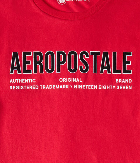 Aeropostale Authentic Logo Flocked Graphic Tee Aeropostale Authentic Logo Flocked Graphic Tee