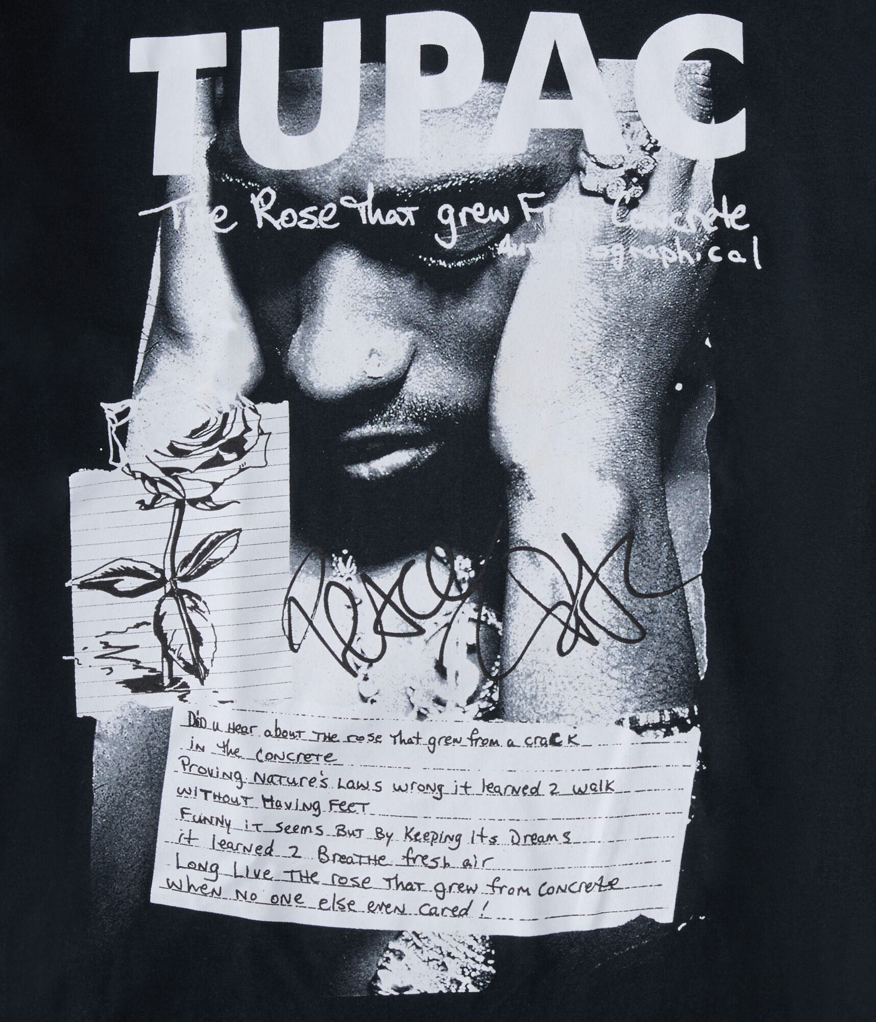 Tupac Concrete Rose Oversized Graphic Tee