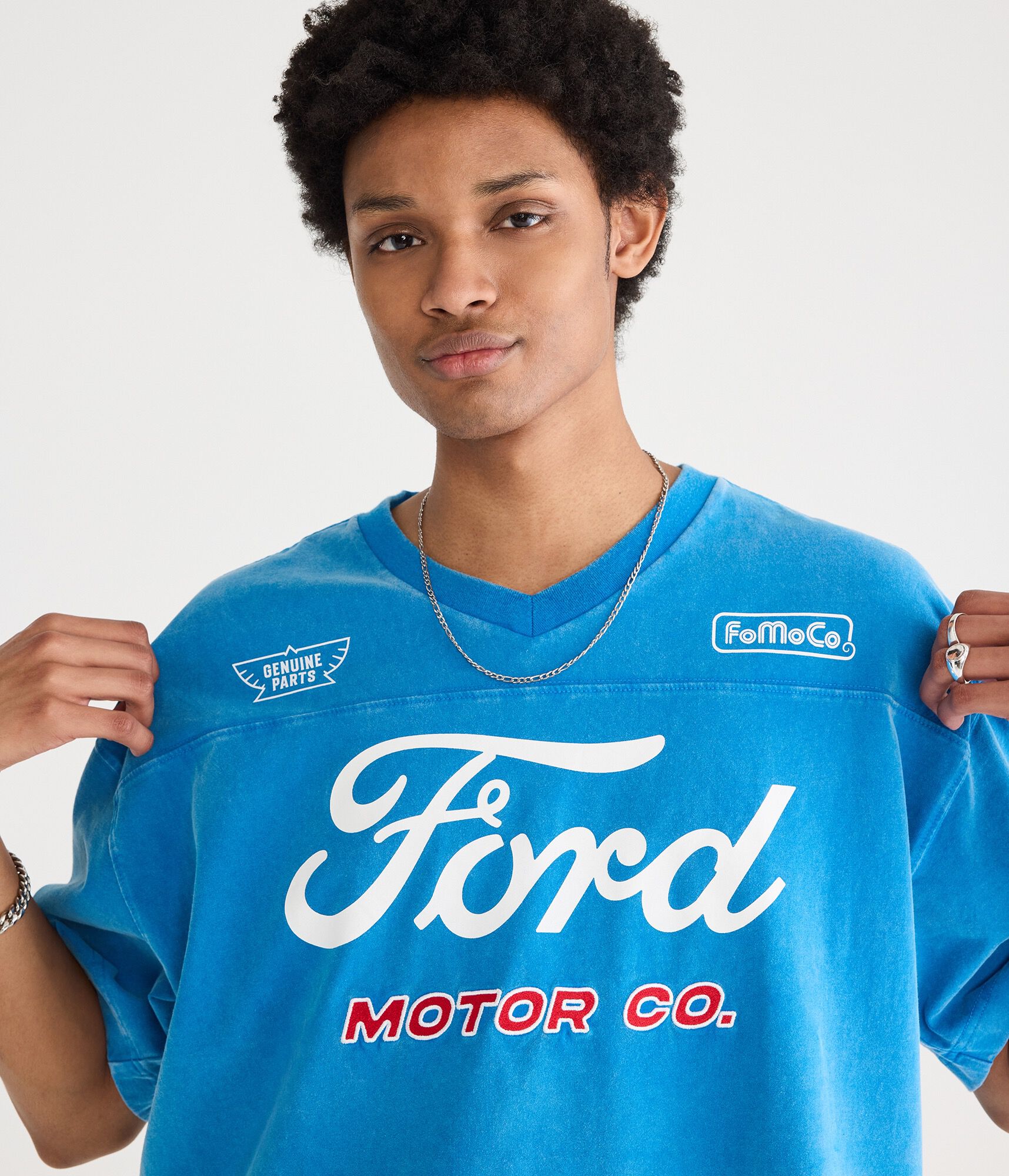 Ford Motor Co V-Neck Relaxed Graphic Tee