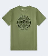 Aeropostale Laurel Circle Flocked Graphic Tee