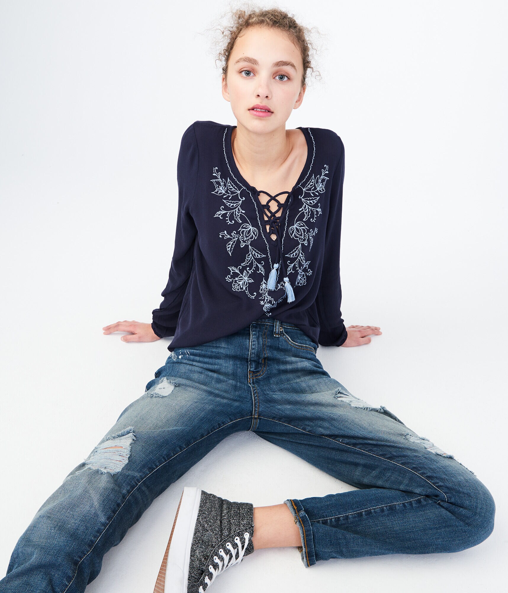 aeropostale embroidered jeans