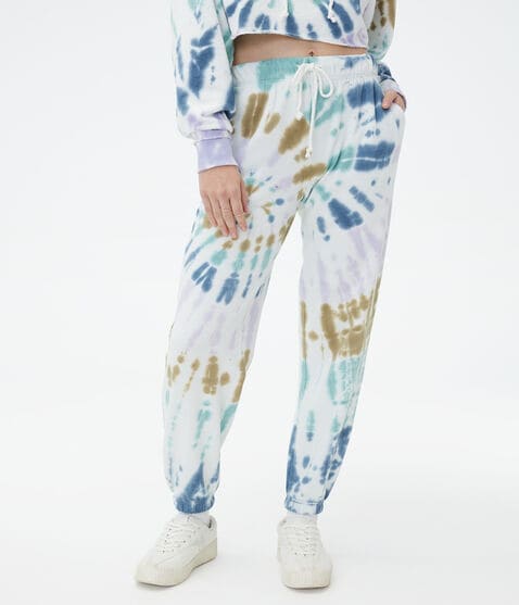 Tie-Dye Slouchy High-Rise Cinched Sweatpants