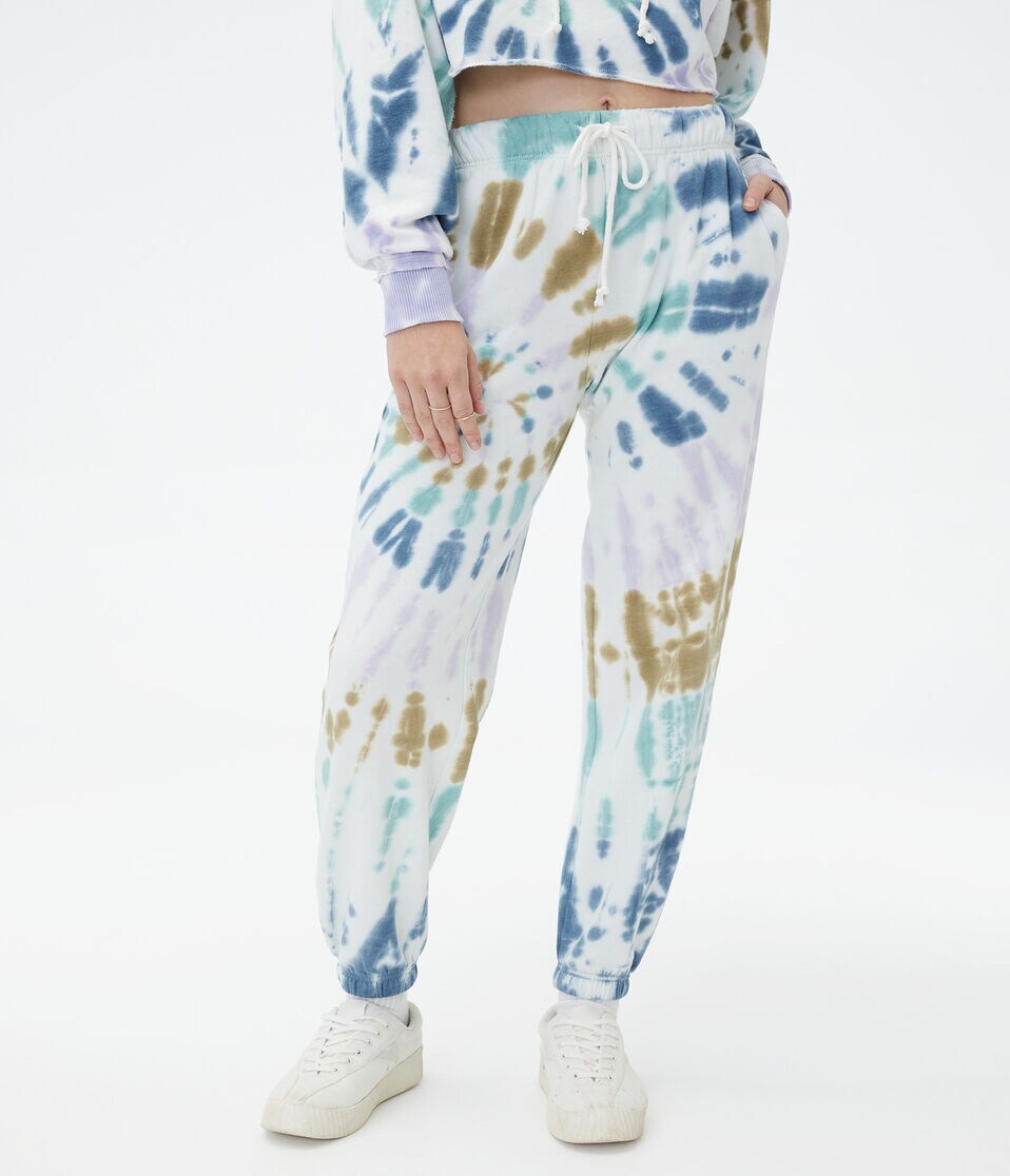 Tie-Dye Slouchy High-Rise Cinched Sweatpants
