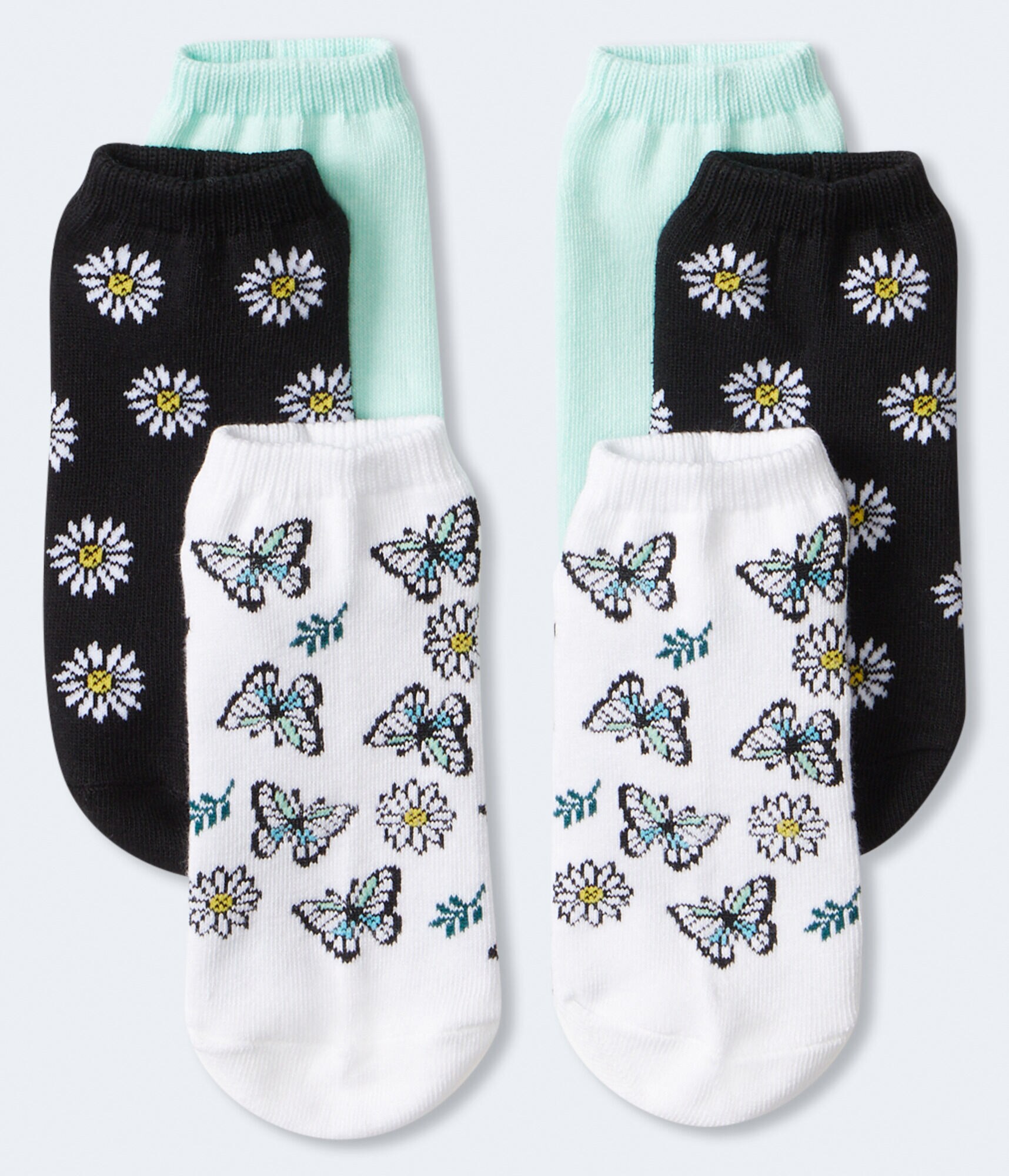 Butterfly Flowers Ankle Sock 3-Pack
