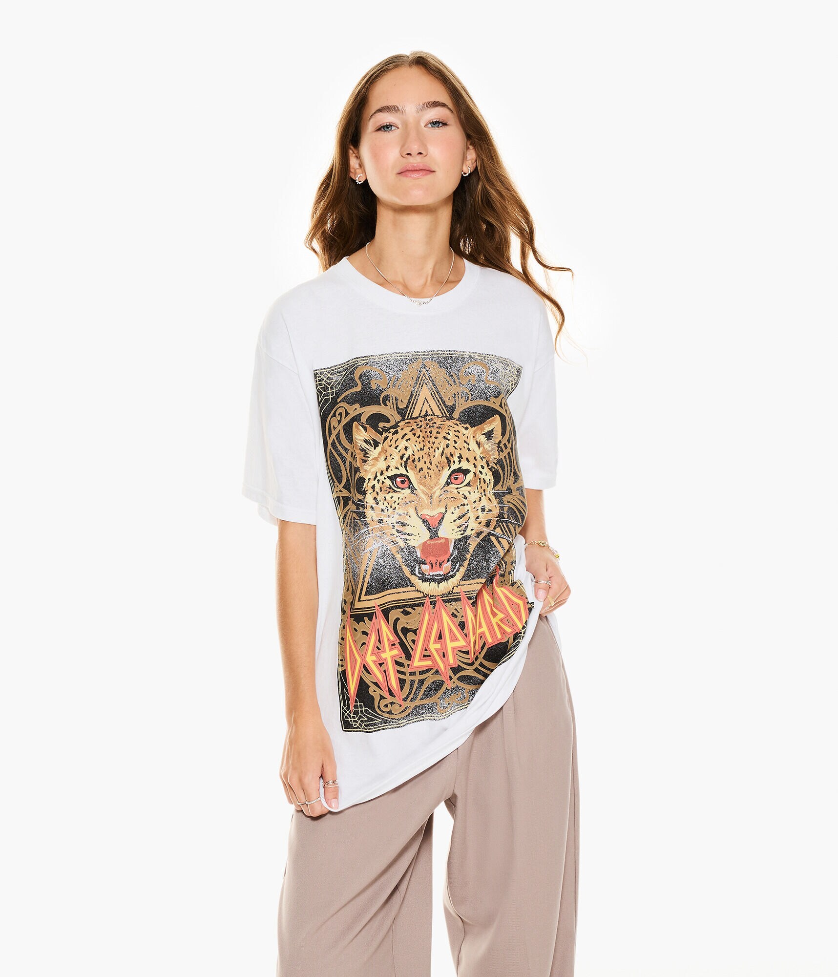 Def Leppard Leopard Boyfriend Graphic Tee