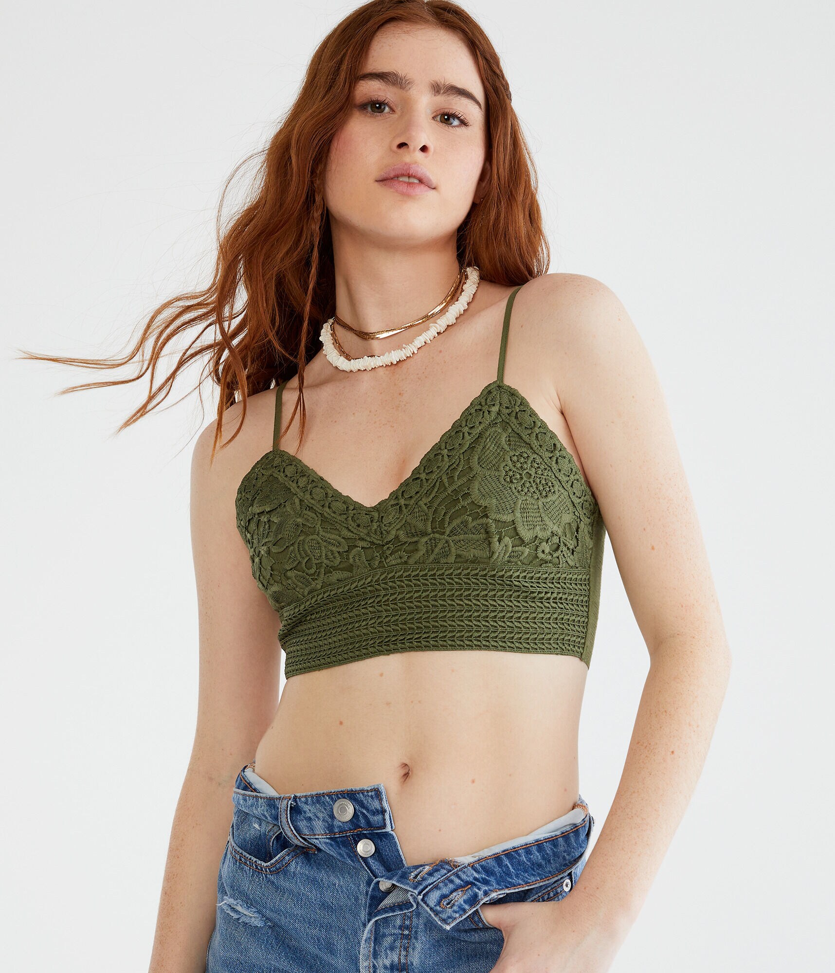 Lace Tie-Back Cropped Cami