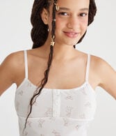 Printed Henley Sleep Tank