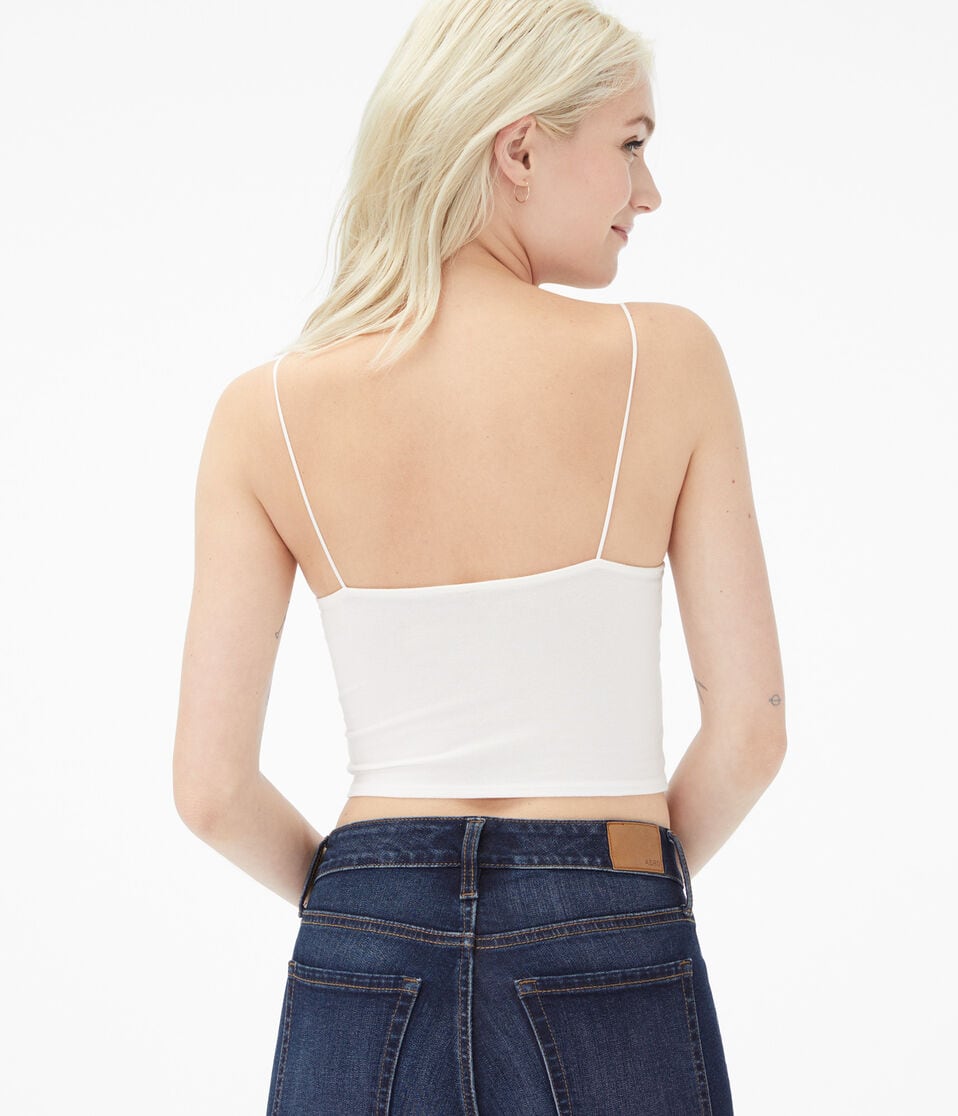 Seriously Soft Ruched Cropped Bungee Tank