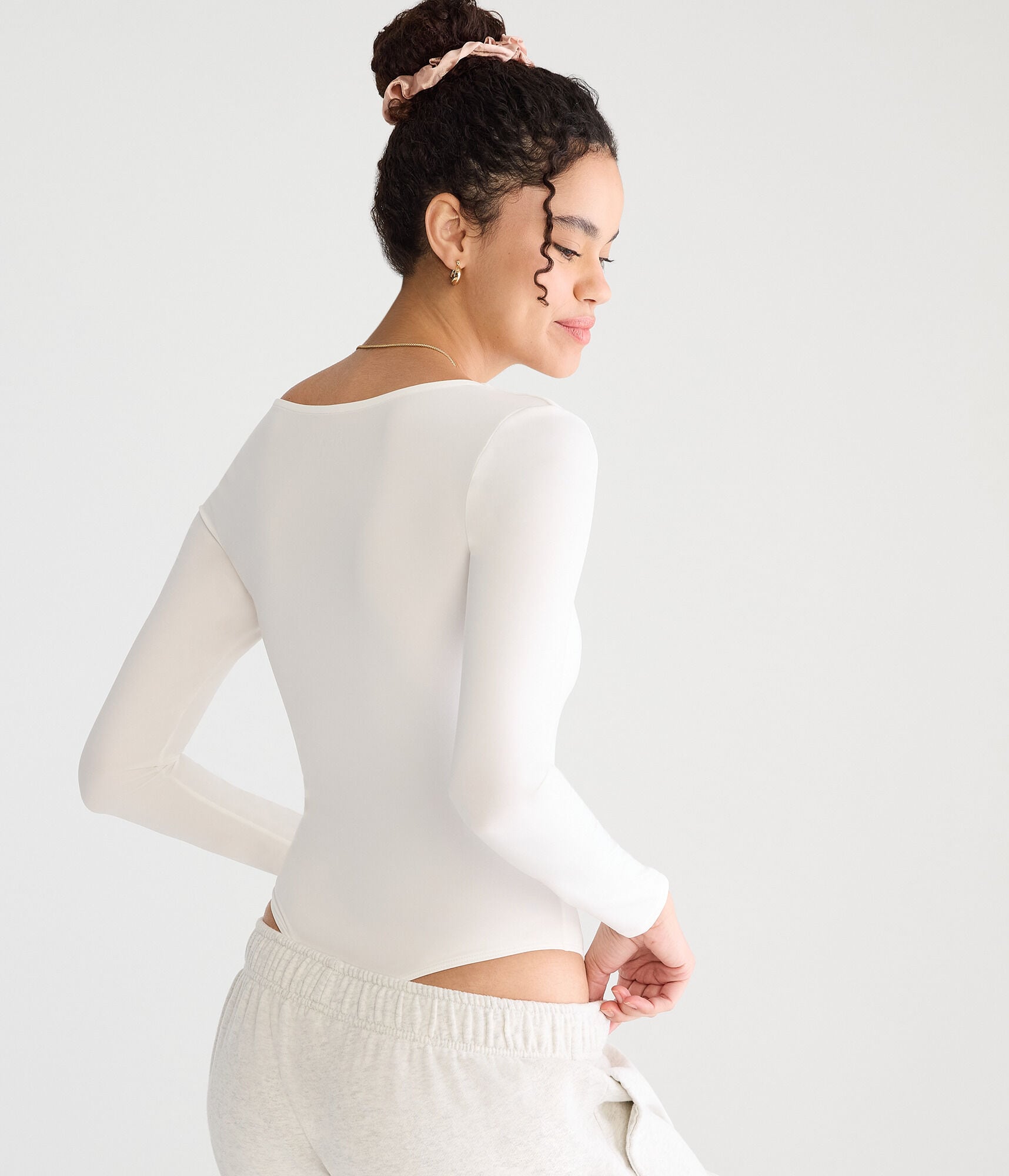 Long Sleeve Buttery Soft Square-Neck Bodysuit