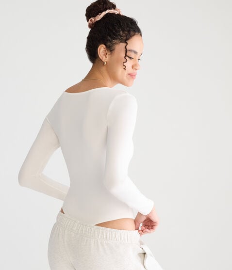 Long Sleeve Buttery Soft Square-Neck Bodysuit Long Sleeve Buttery Soft Square-Neck Bodysuit