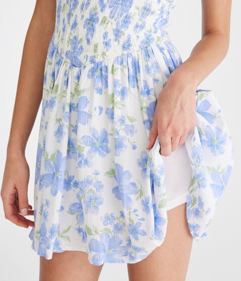 Floral Strapless V-Waist Mini Dress Floral Strapless V-Waist Mini Dress