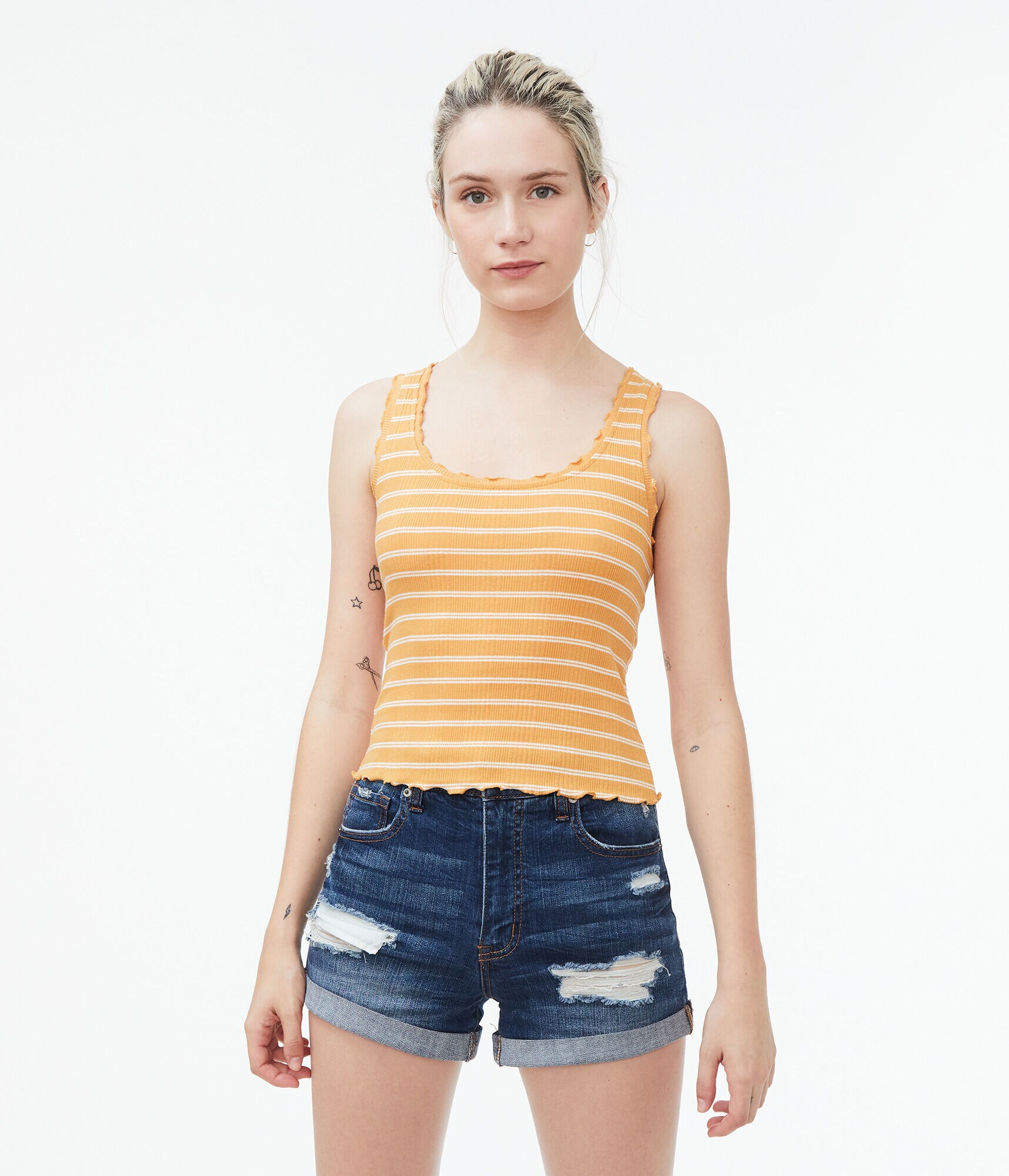 Ribbed Striped Bodycon Tank