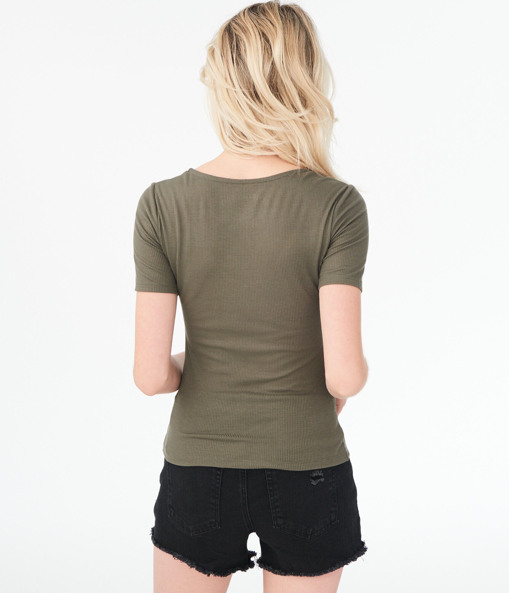 Seriously Soft Ribbed Twist-Front Top***