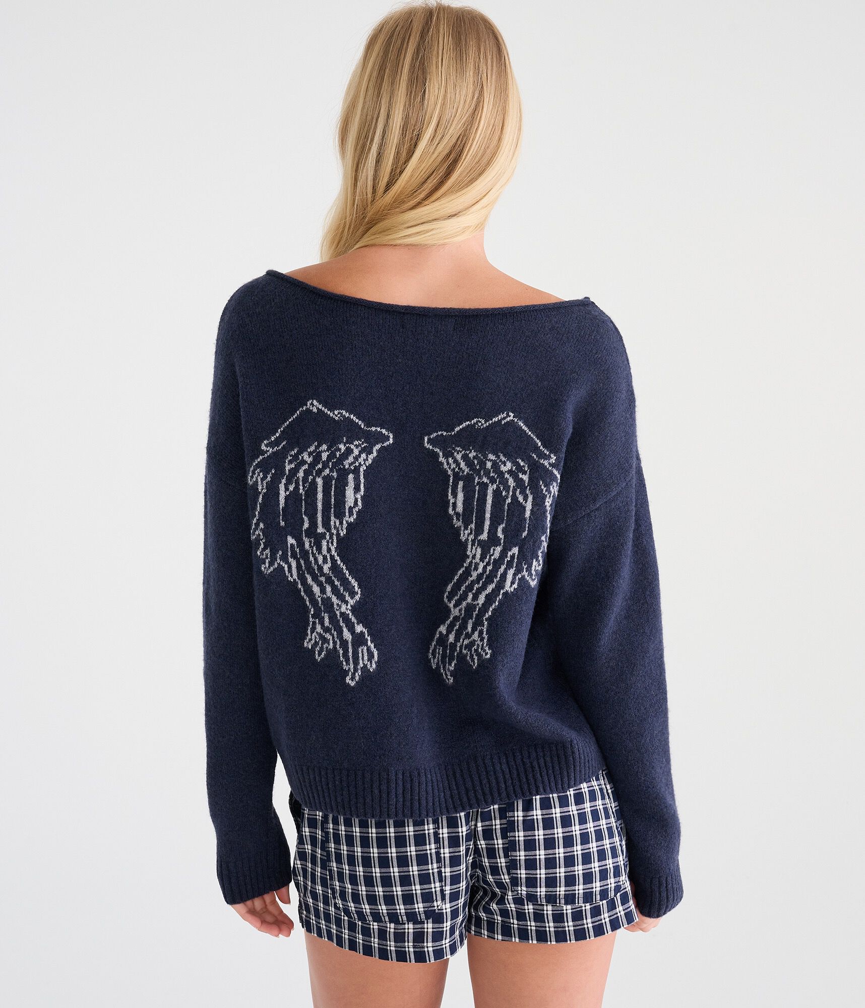 D&eacute;j&agrave; For Aero Angel Wings Boat-Neck Sweater
