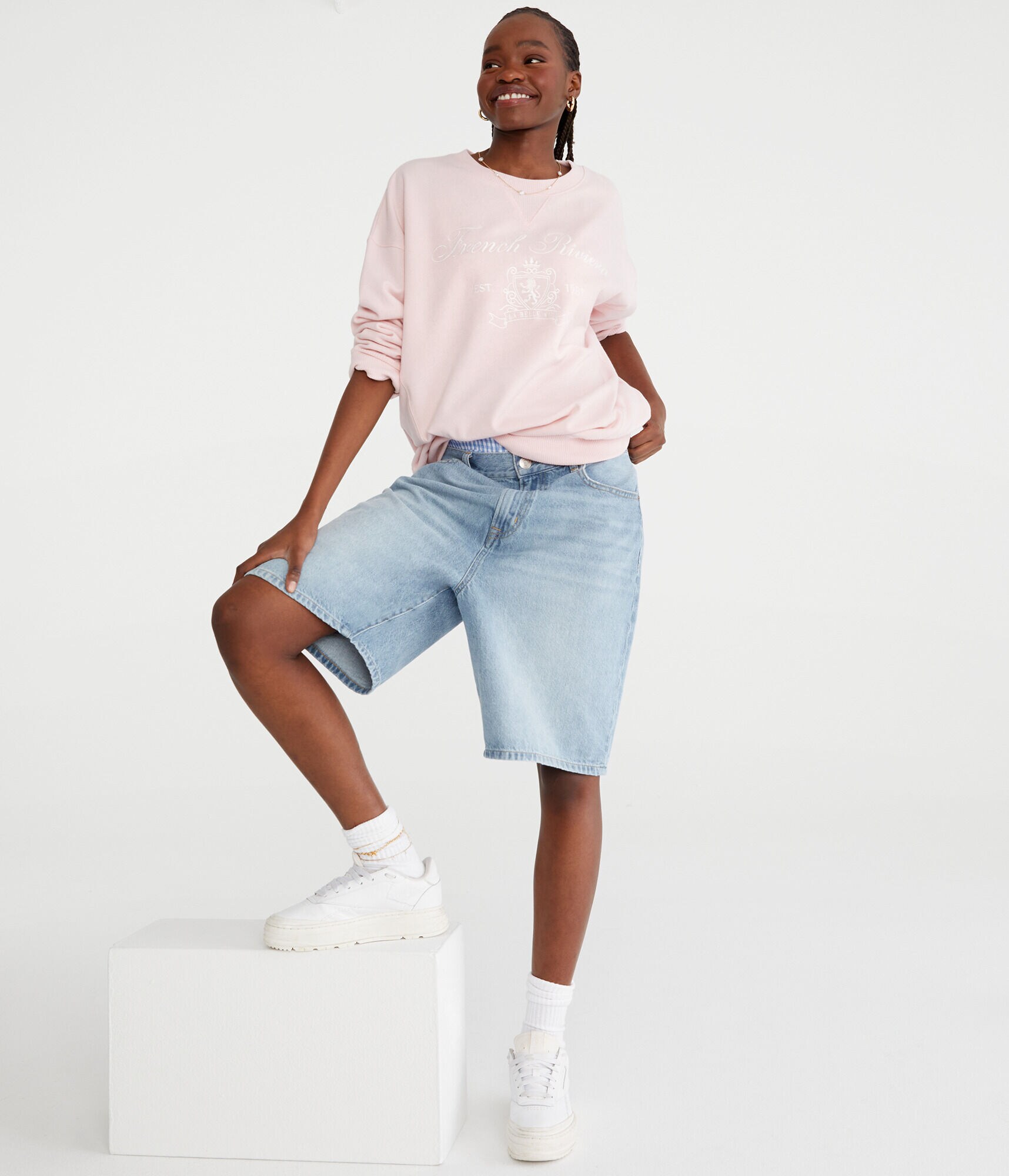 French Riviera Oversized Crew Sweatshirt