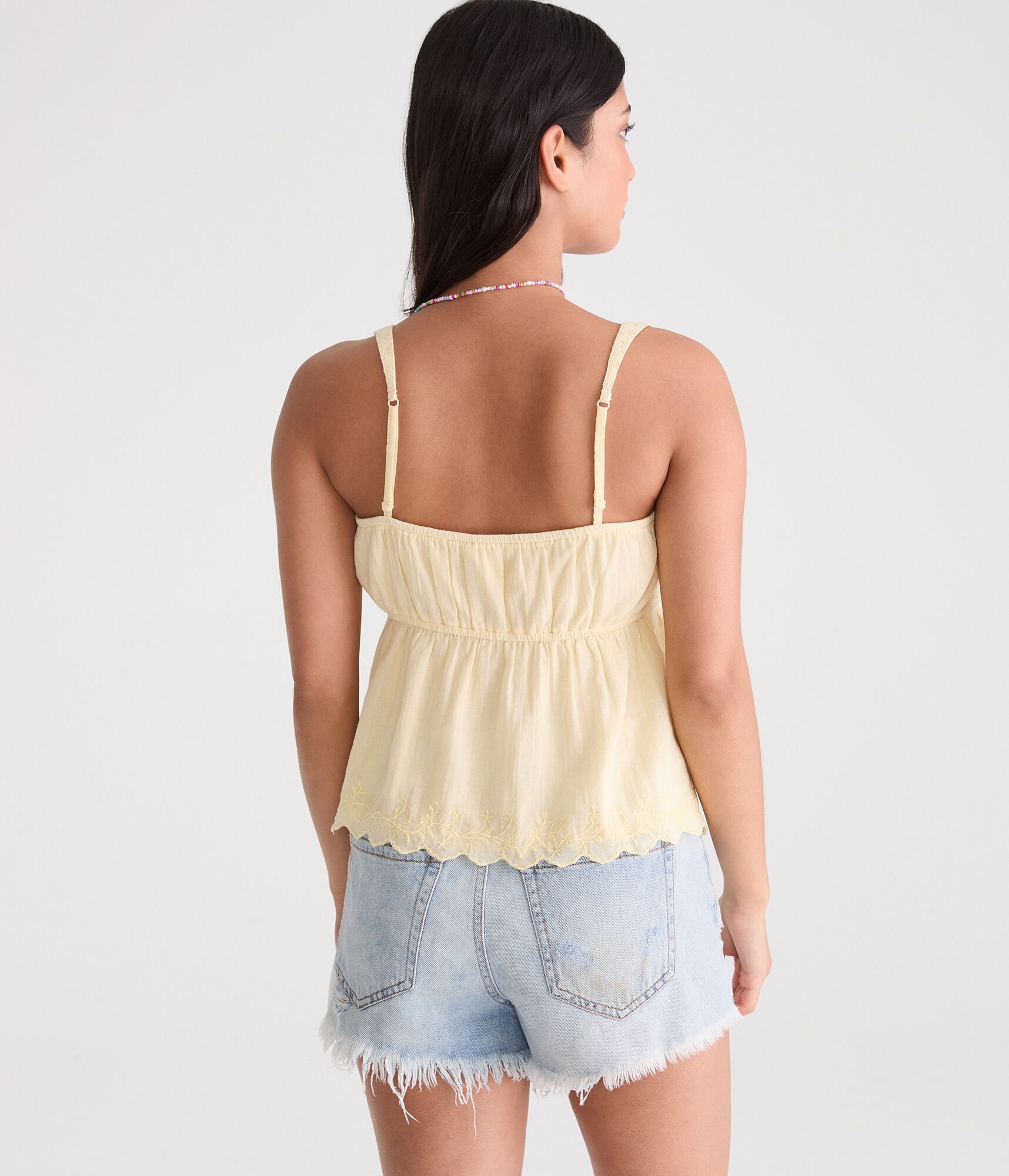Ribbon Bow Button-Front Tank Top