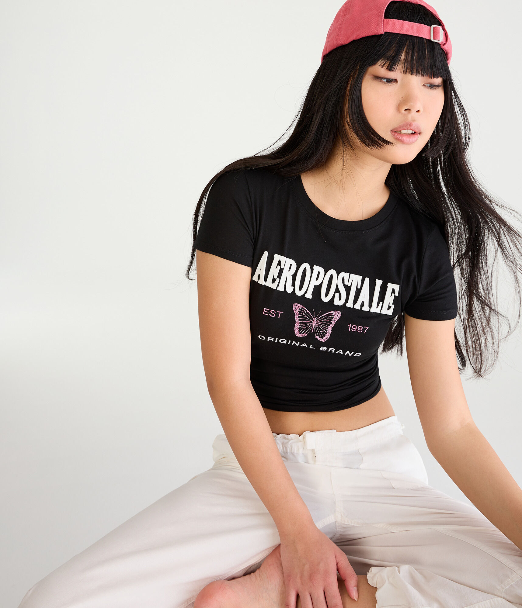 Aeropostale Butterfly Appliqu&eacute; Graphic Tee