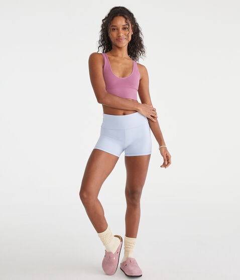 Air Soft Fold-Over Booty Shorts