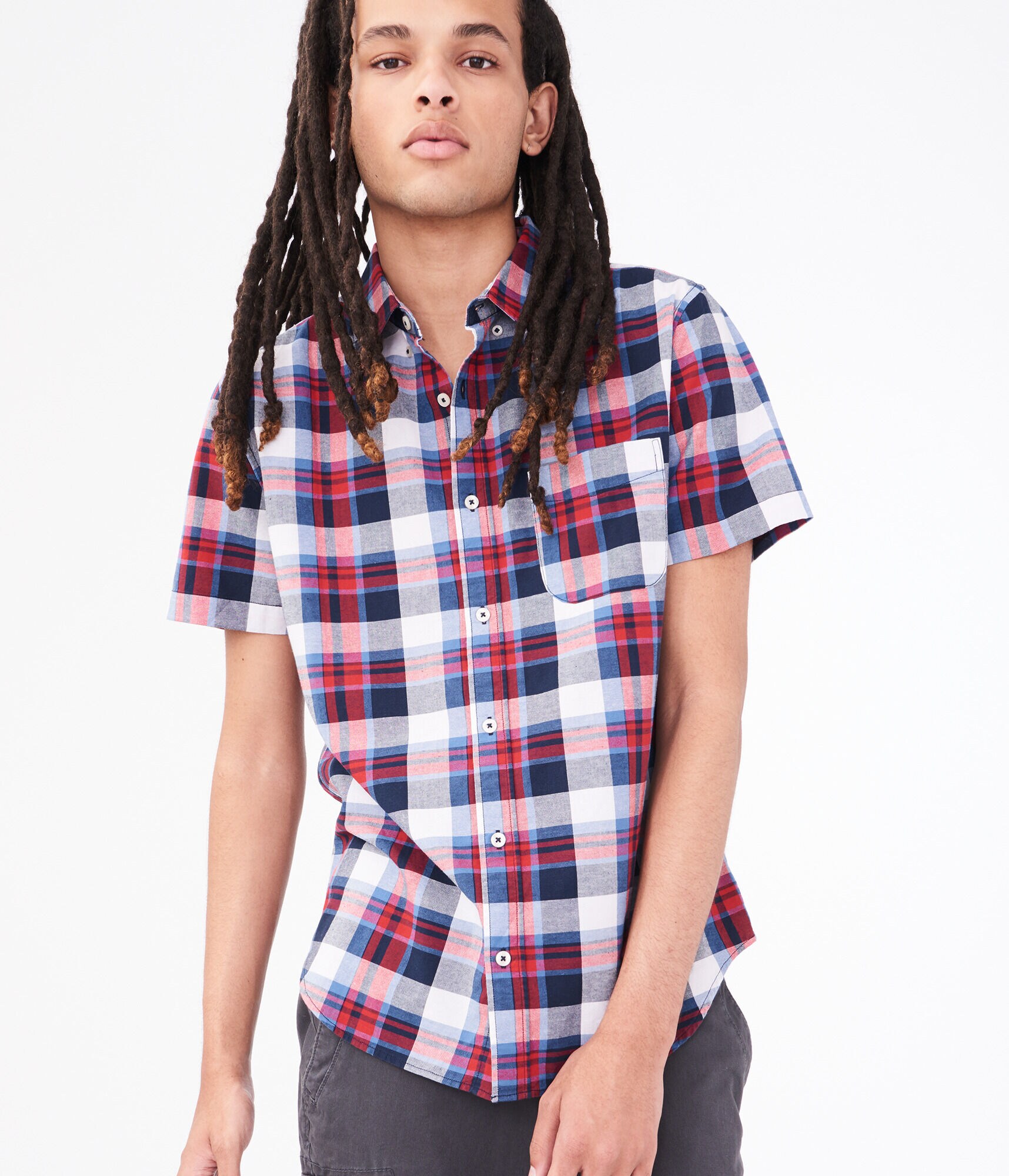 Americana Plaid Button-Down Shirt