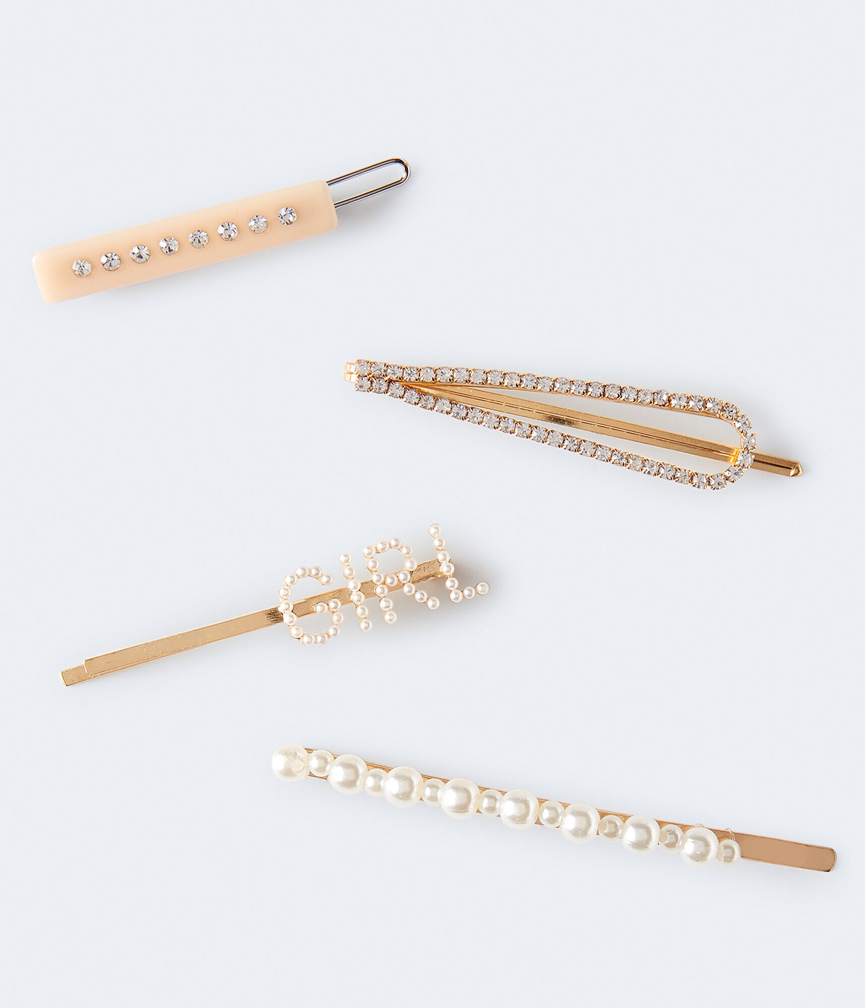 Faux Pearl Girl Hair Clip 4-Pack