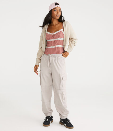 High-Rise Twill Cargo Joggers High-Rise Twill Cargo Joggers