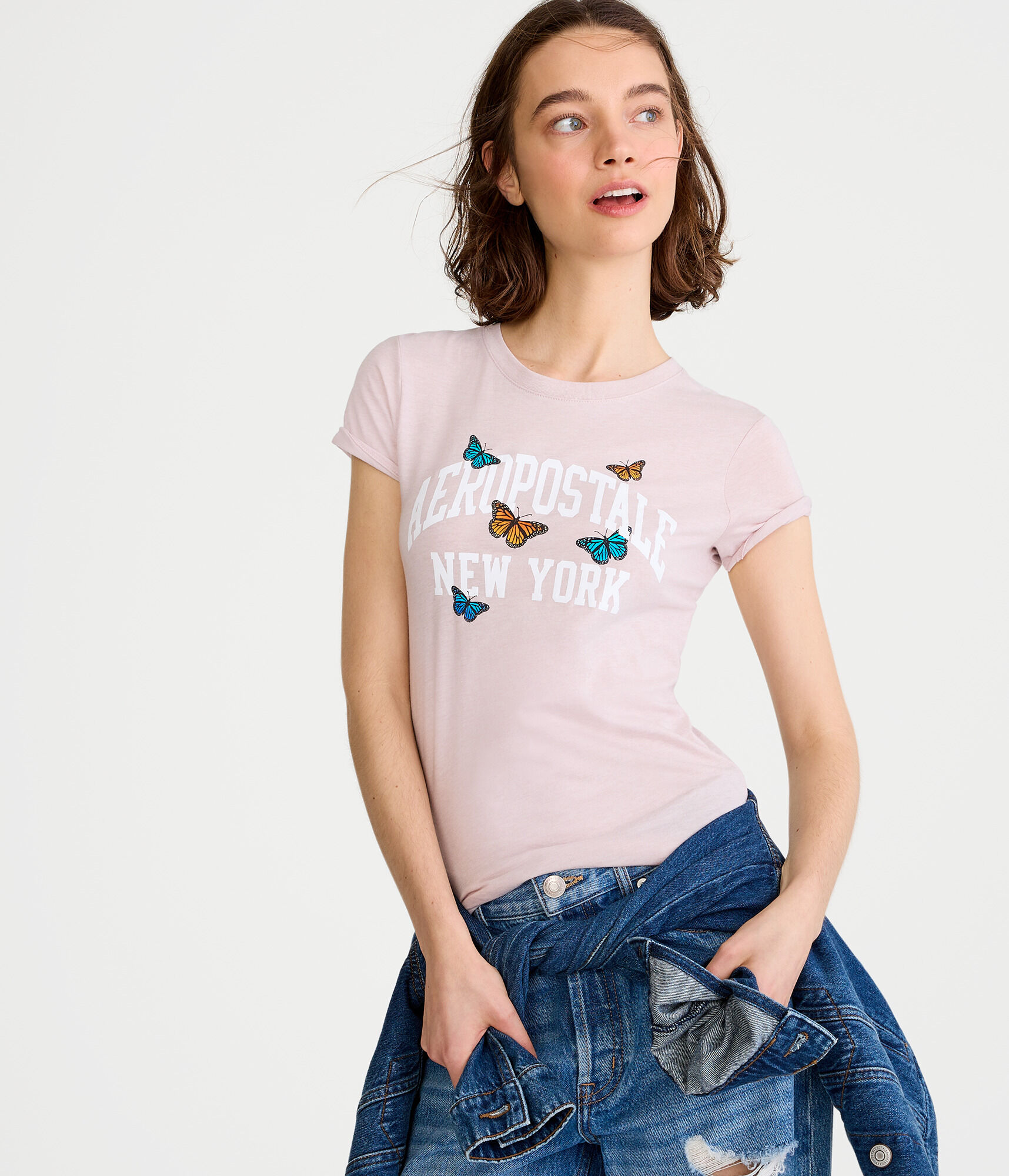 Aeropostale New York Butterflies Graphic Tee