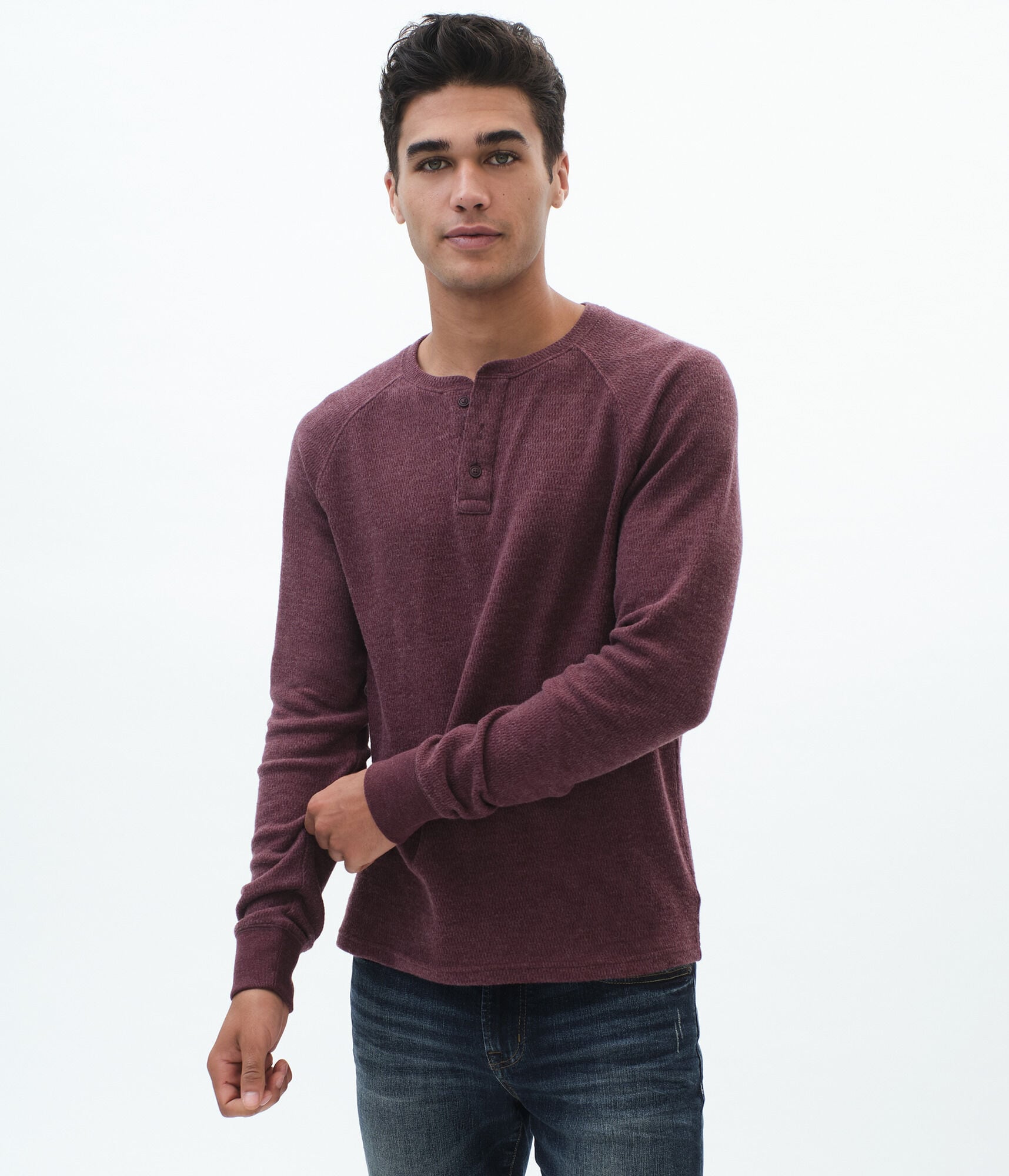 Long Sleeve Solid Henley
