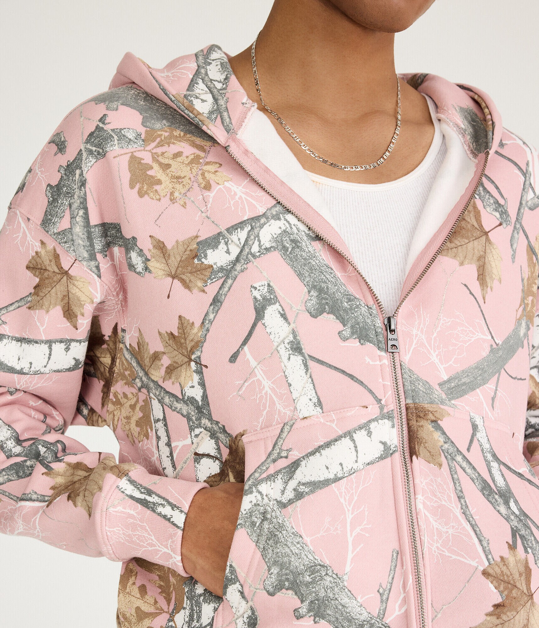 Cloud Soft Forest Camo Boxy Full-Zip Hoodie