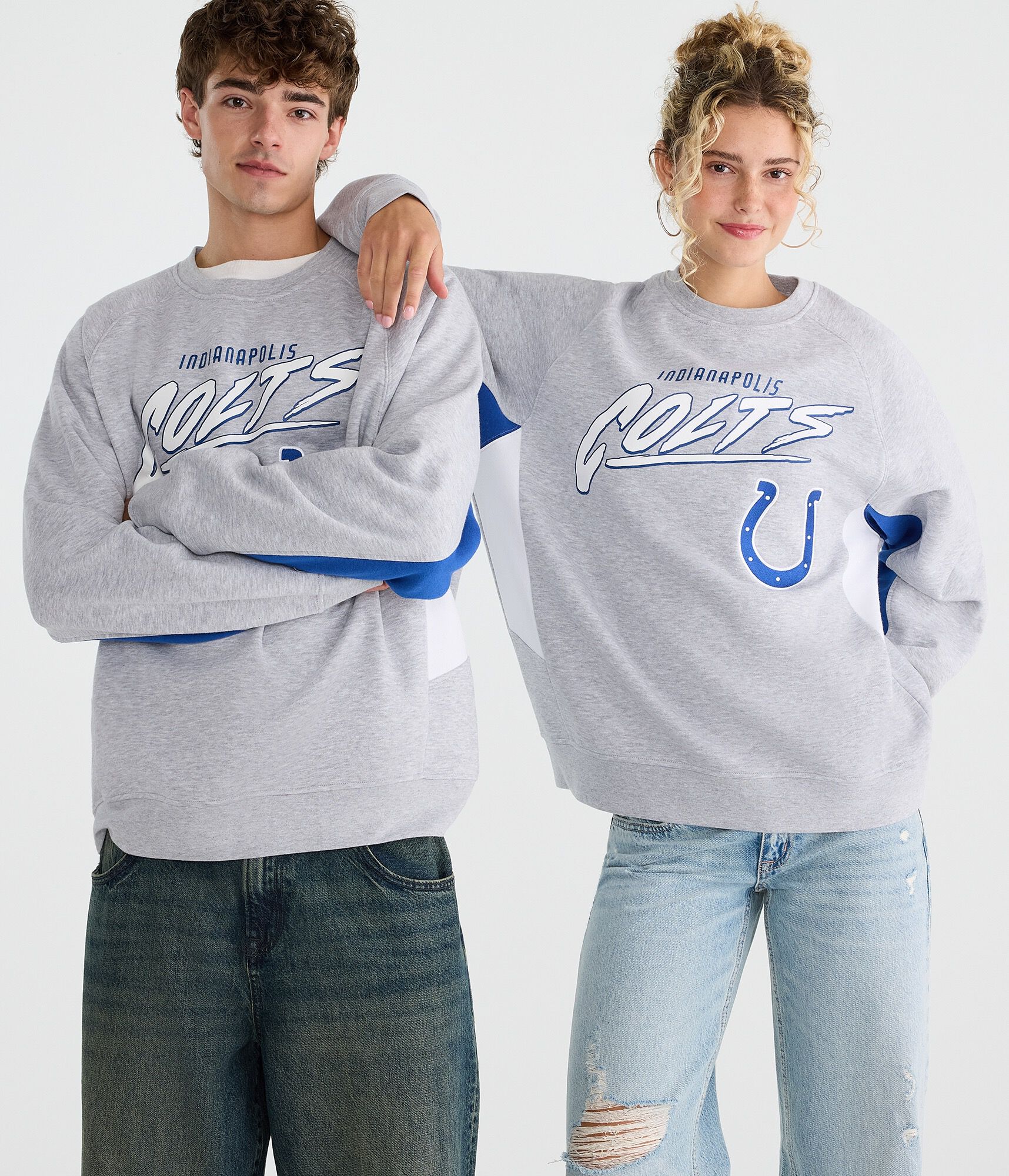 Indianapolis Colts Colorblock Crew Sweatshirt