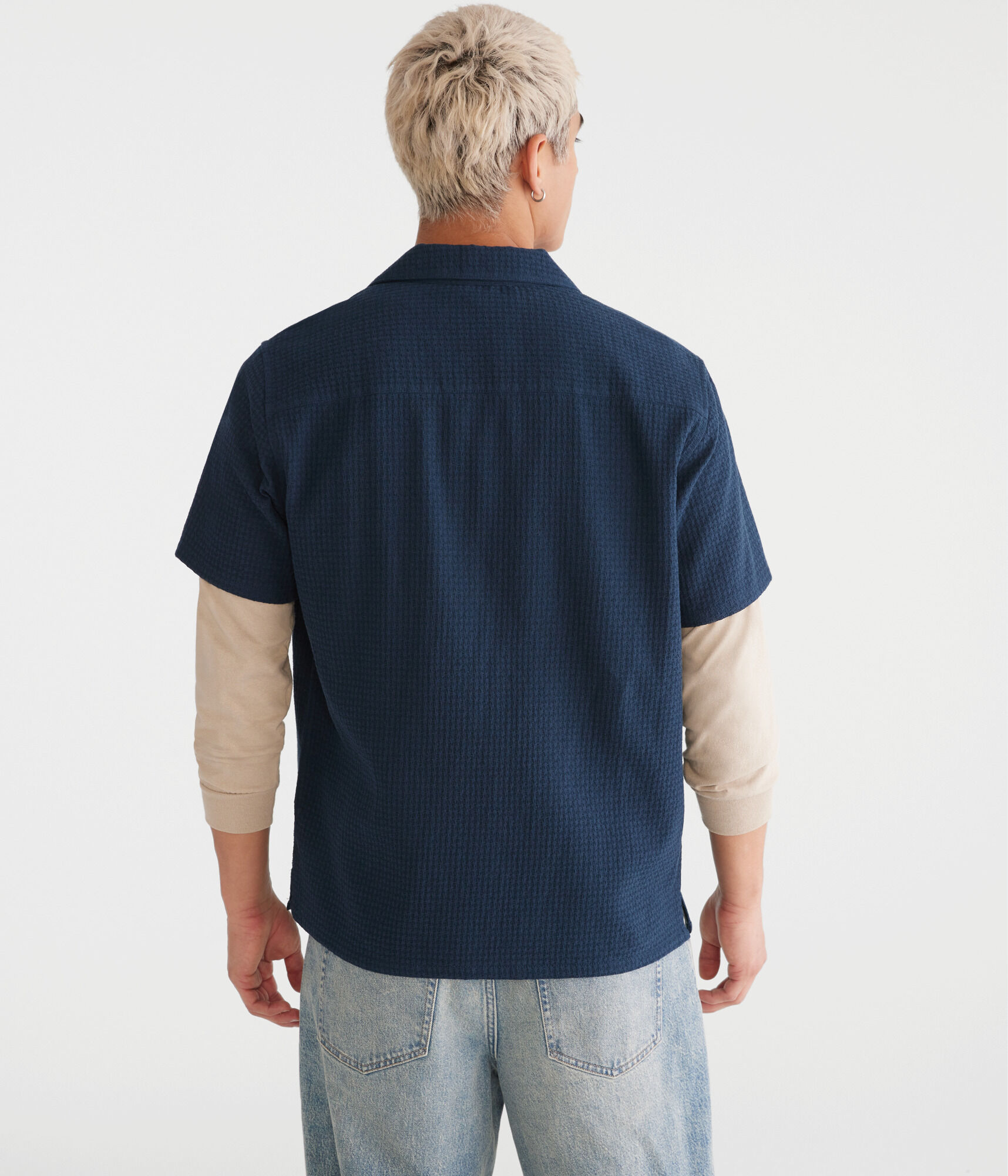 Short Sleeve Textured Shirt