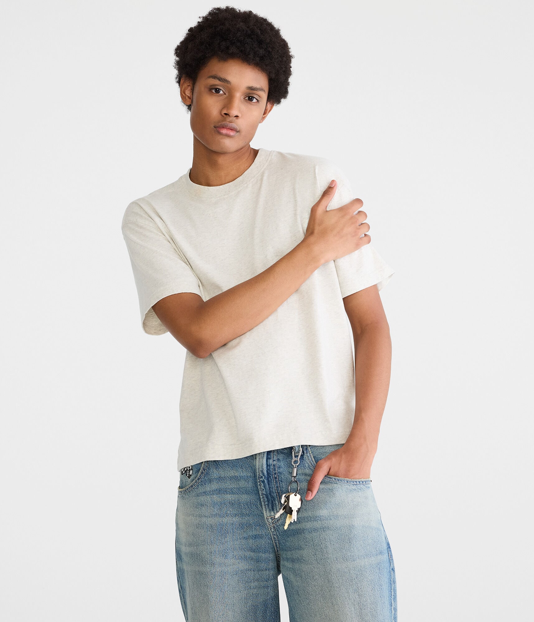 Washed Boxy Fit Crew Tee