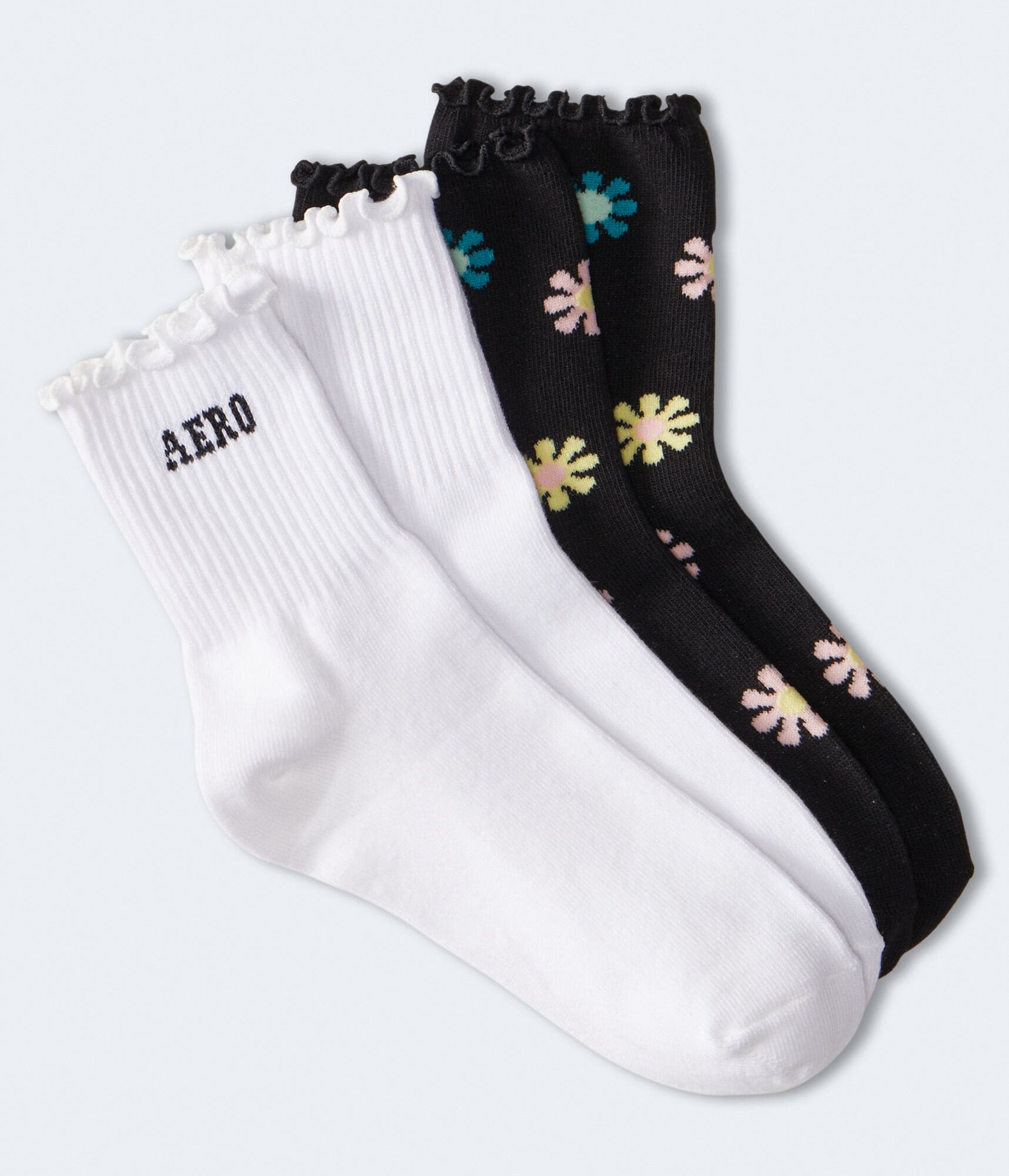 Flower &amp; Logo Crew Sock 2-Pack