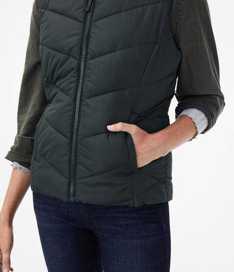 Chevron Quilted Puffer Vest