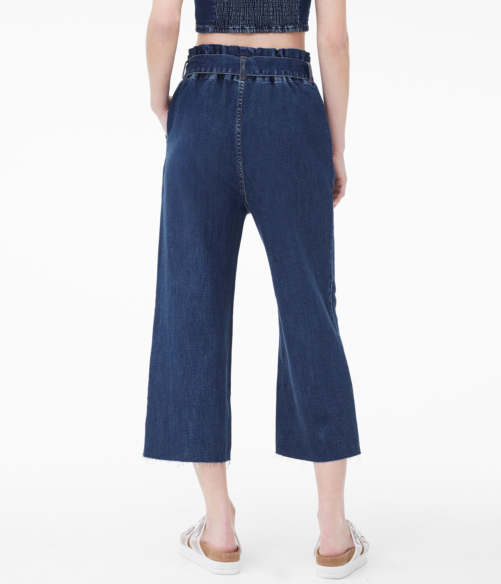 Real Denim High-Rise Wide-Leg Denim Pants