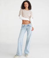 Super Low-Rise Baggy Wide Leg Jean